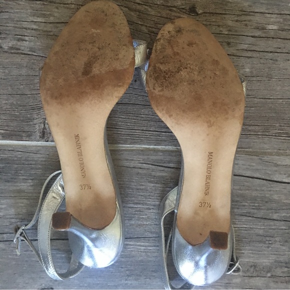 Manolo Blahnik crystal embellished silver evening shoes. - Picture 12 of 12